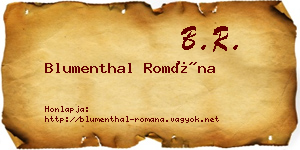 Blumenthal Romána névjegykártya